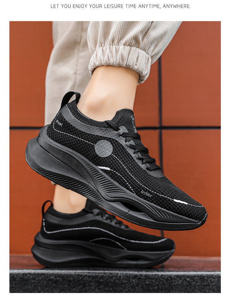 Summer Fly Electric Rebound Shock Absorption Running Shoes Men's Shoes Fly Weave Breathable Comfortable Physical Exam Training Marathon Sports Shoes