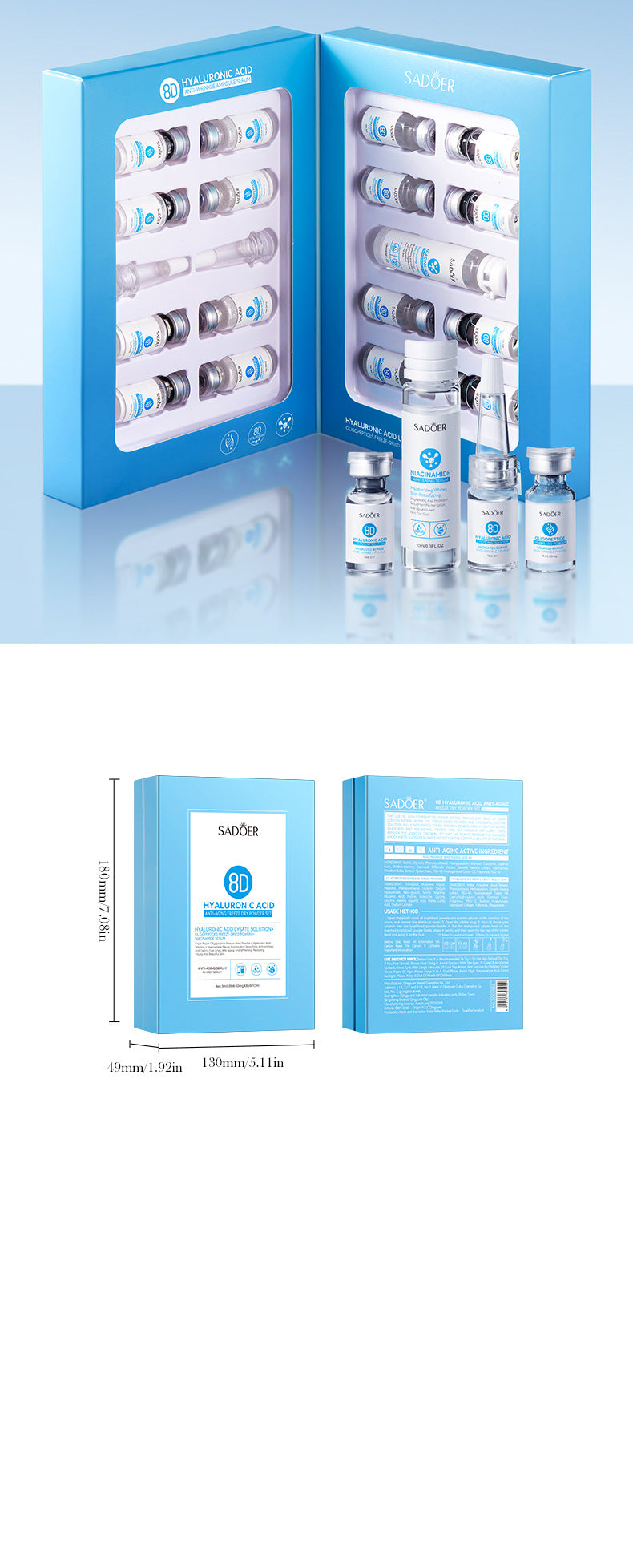 Cross-border Freeze-Dried Powder Combination Hydrating Moisturizing Skin Rejuvenation Nourishing Skin Freeze-Dried Powder Set Export Manufacturer Wholesale