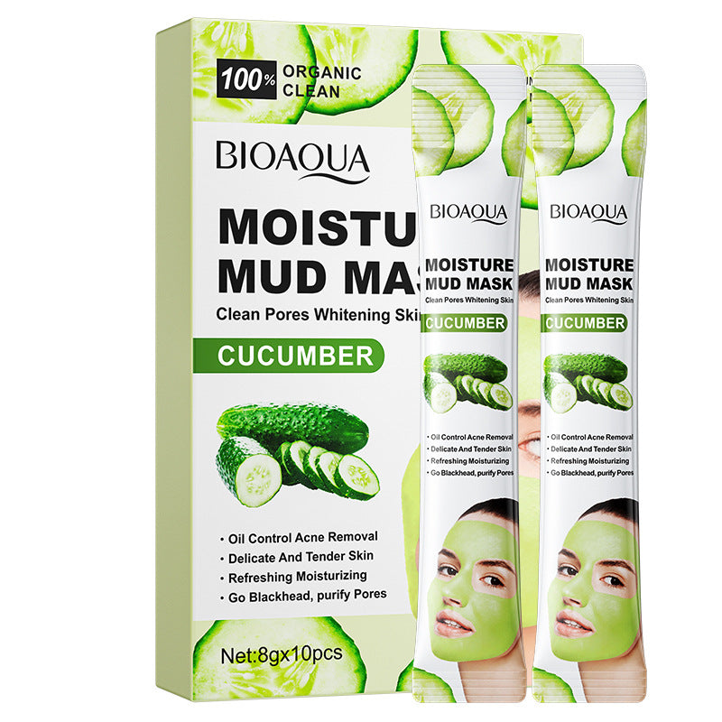 Full English Cleansing Mask BIOAOUA Cucumber Pore Cleansing Smear-On Portable Mud Mask  Foreign Trade Wholesale
