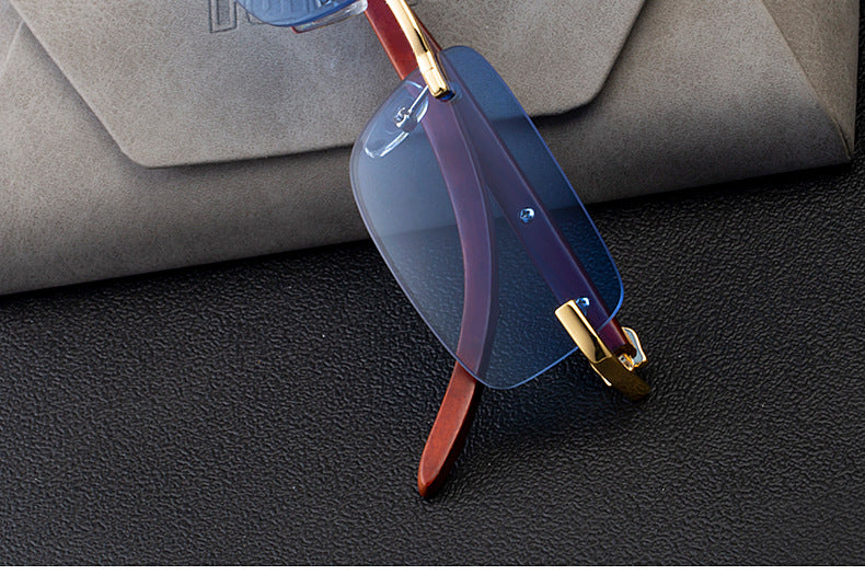 Fashion Sunglasses for Men New Frameless Wooden Leg Slingshot Sunglasses Optical Frame sunglasses