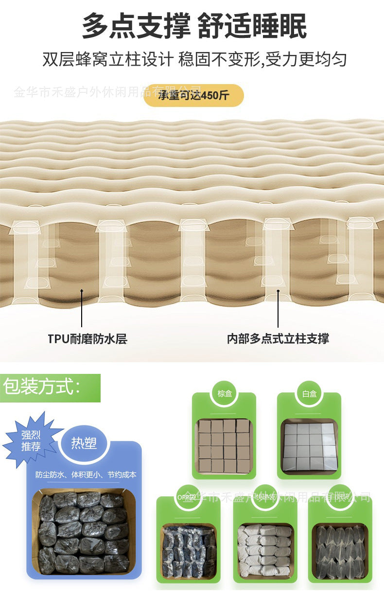 Inflatable Mattress Outdoor Lightweight Camping Moisture-Proof Travel Car Nap Tent Camping Automatic Inflatable Mat