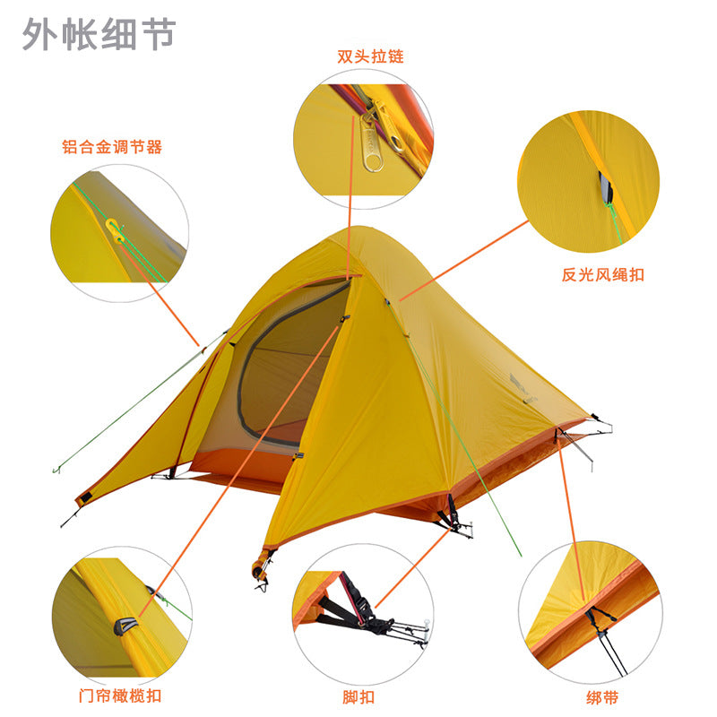 Wholesale Lightweight Hiking Tent Aluminum Pole Single Double Layer Tent Thickened Waterproof Camping Professional Mountaineering Tent Outdoor Camping