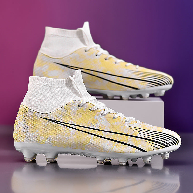 Football shoes high-top training shoes for teenagers, middle and primary school students AG Long Spike Broken Spike Rubber Spike Soccer Shoes