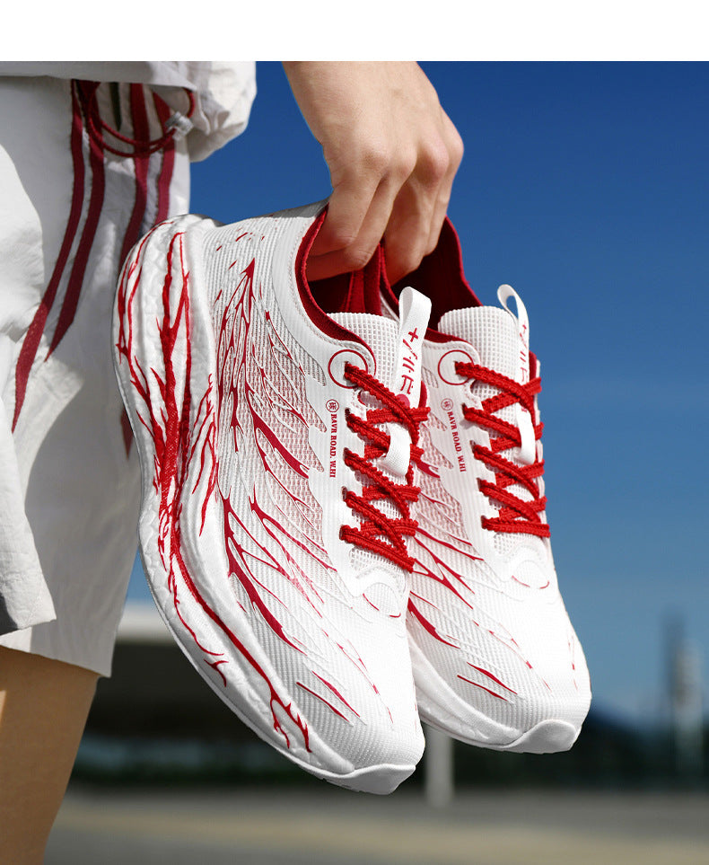 Autumn New Fluorescent Parent-Child Fashion Casual Sports Shoes with Real Carbon Plate High Elasticity Cushioning Outdoor Running Shoes