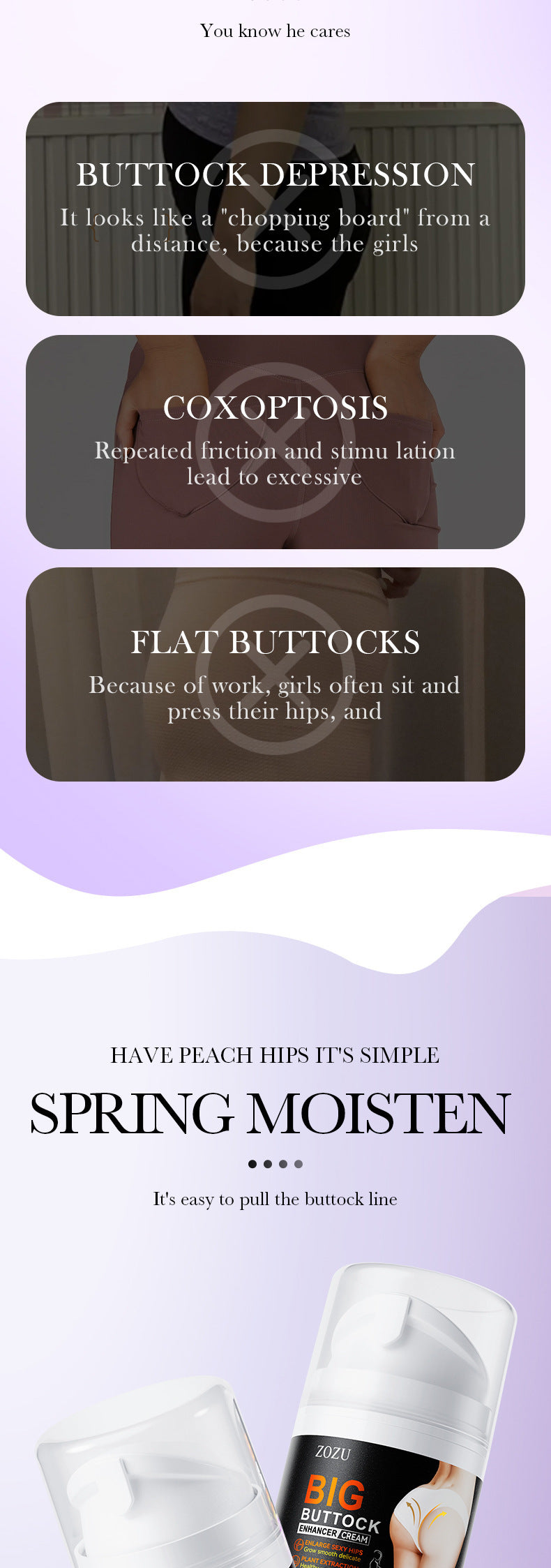 Buttocks Enhancement Cream50g ZOZU Plump and Lift Butt Body Care Products Cross-Border Wholesale