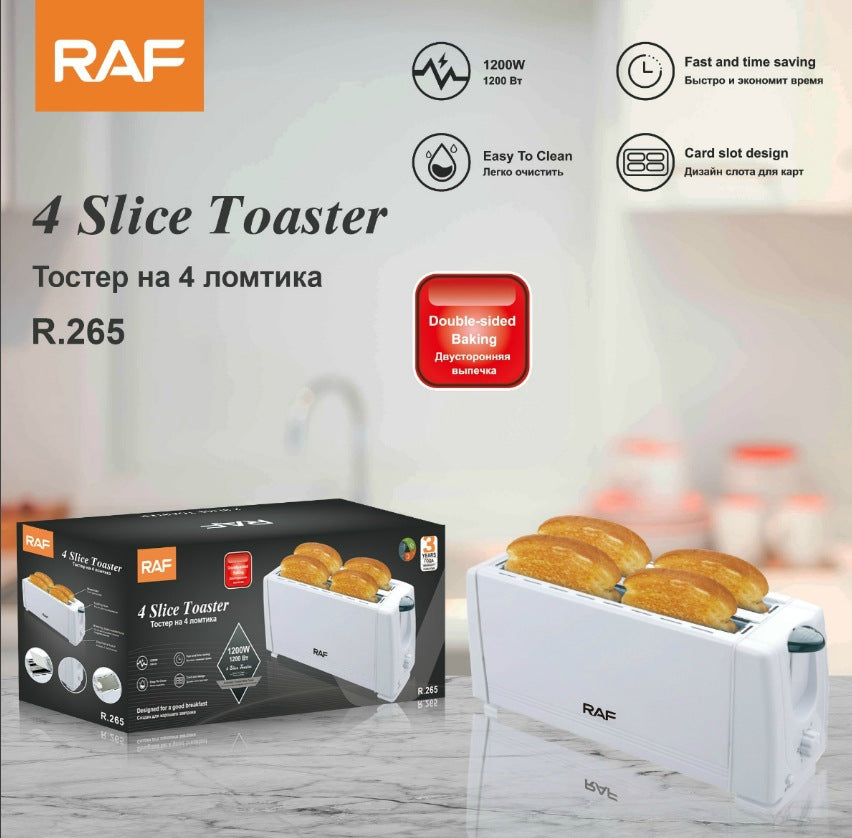 RAF European Standard Toaster Toaster4Slices of Toast for Breakfast Toasting Bread Slices Toaster