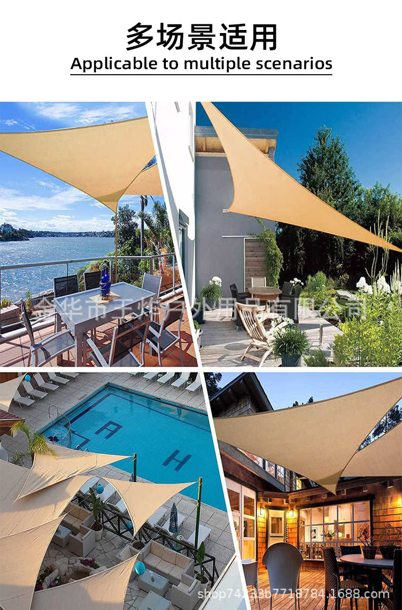 210D Sunshade Sail Camping Sun Protection Triangle Canopy Courtyard Garden Sun Protection Triangle Canopy Beach Sun Protection Sunshade Sail