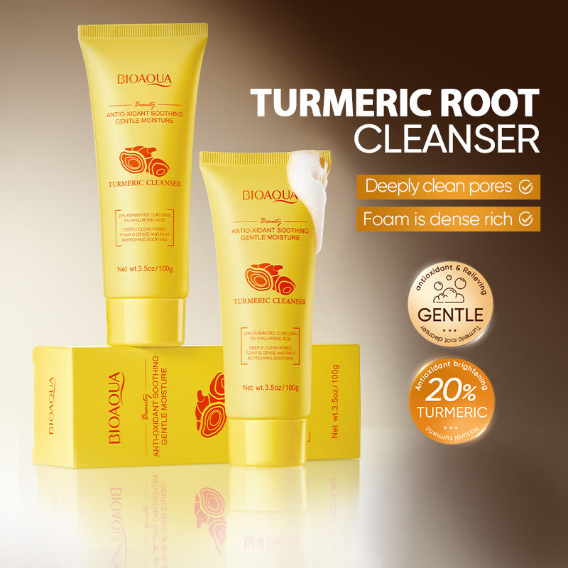 姜黄抗氧化洁面乳 BIOAOUA 面部清洁洁面乳 跨境外贸批发
