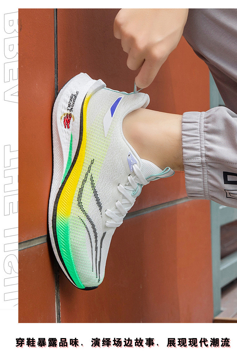 Red Rabbit7pro Breathable Mesh Popcorn Carbon Plate Running Shoes Men and Women Students Sports Sneakers Casual Jogging Shoes