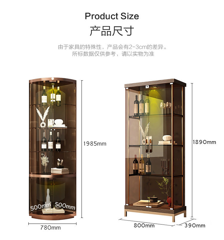 Custom Living Room Tempered Glass Small Wine Cabinet Handcrafted Display Cabinet Wall Triangle Cabinet Corner Decorative Storage Cabinet
