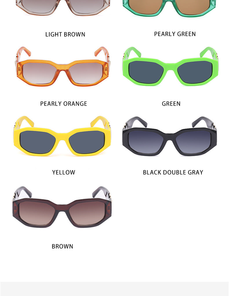 2025New Small Square Frame Sunglasses European and American Trendy Head-Shaped Polygonal Glasses Small Frame Sunglasses for Men