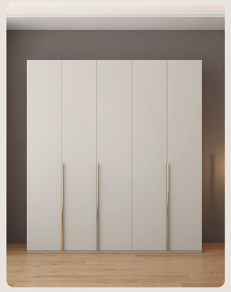 Solid Wood Door-to-Top Wardrobe for Home Bedroom Modern Simple European Pine Cream Style Combination Storage Skin Feel Wardrobe