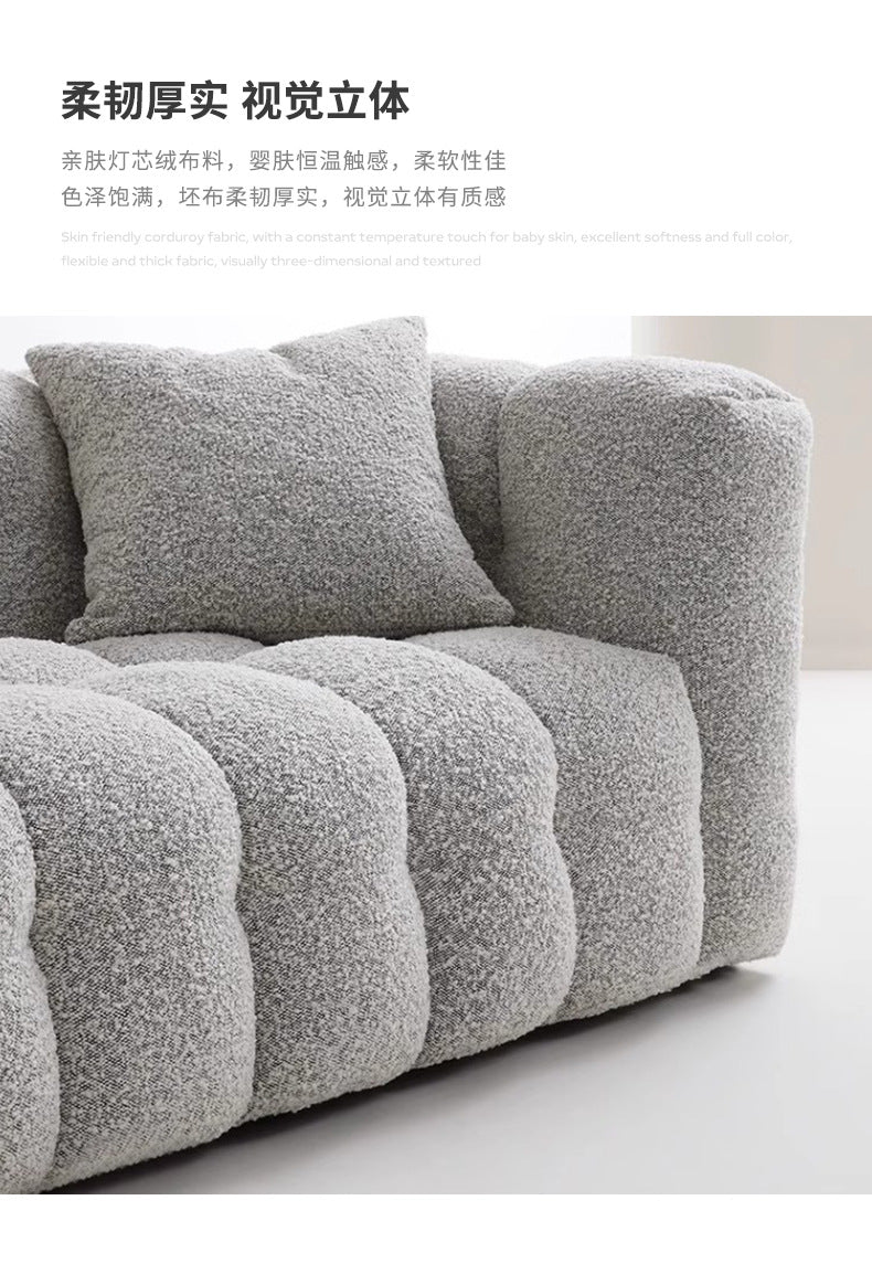 Wabi-Sabi Style Compression Sofa Fabric Sofa Teddy Lamb Wool Cream Series Marshmallow Sofa Shipping and tax not included