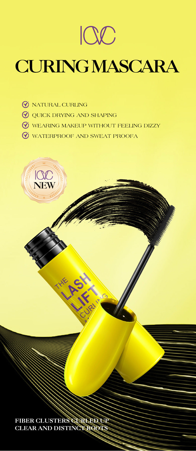 Makeup ICVC1186Mascara Curling Lengthening Dense Smudge-Resistant Packaging AliExpress Beauty