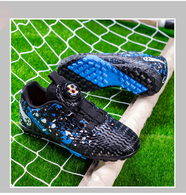 Rotating Button New Children's Soccer Shoes Girls' Spike Training Shoes Girls' Elementary School Sneakers Sports Shoes