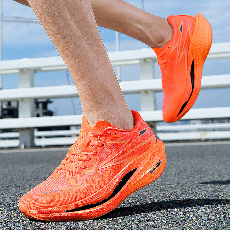 Fashion Four Seasons New Popcorn Carbon Plate Breathable Couple Running Shoes Comfortable Unisex Sports Shoes