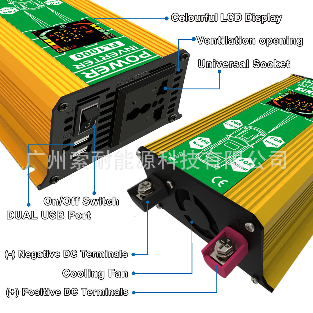 Amazon Inverter12V 500W Double USB Smart Display car power inverter