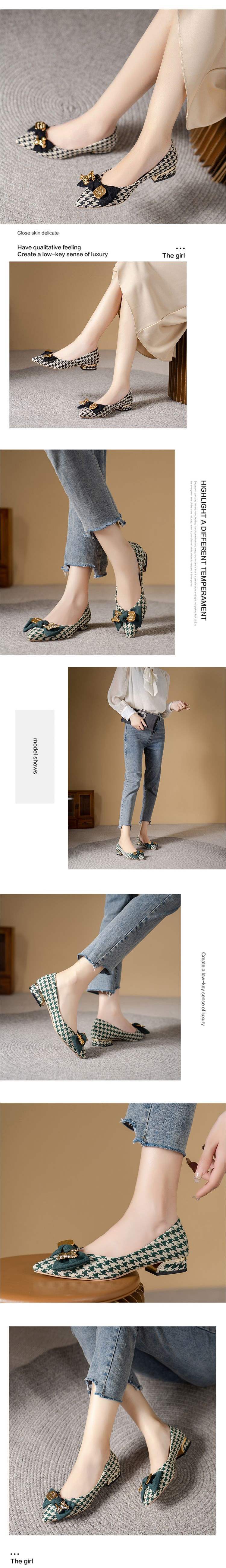 plus Size Women's Shoes35One43Wide Toe Fat Bean Shoes for Women, Shallow Mouth Fashionable Elegant Pointed Toe Evening Style Low Heel Single Shoes