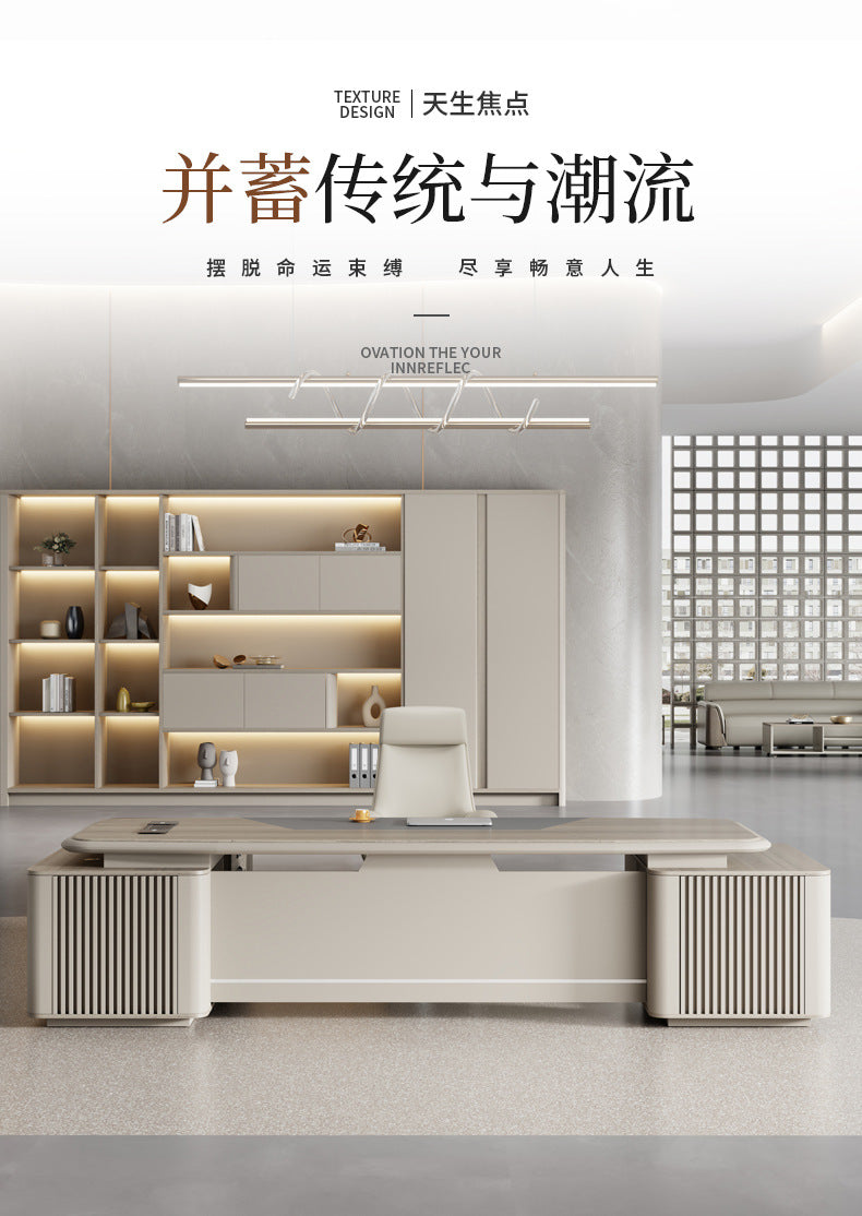 Painted Executive Desk Large Desk President Leader Chairman Manager Office Simple Modern Office Desk and Chair Set