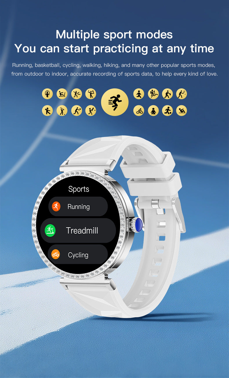 S16Smart Watch1.27inch Bluetooth Call Heart Rate Message Push Sleep Niche Full Diamond Women's Watch