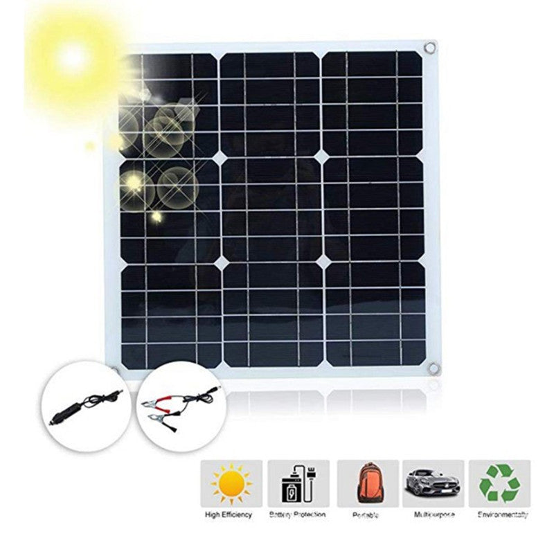 Single Crystal30W5V12V18V Double USB Output Solar Panel Outdoor Semi-Flexible Photovoltaic Solar Panel Assembly