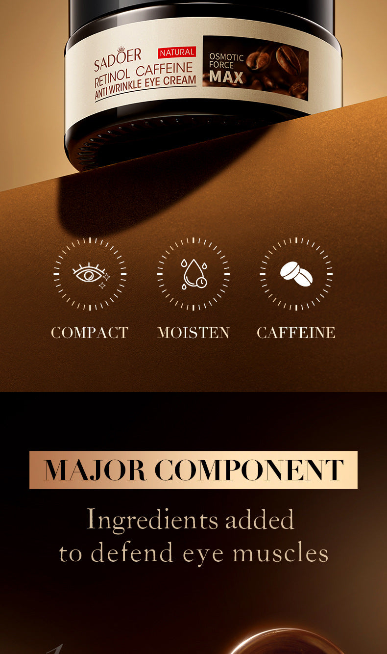 Full English Retinol Caffeine Eye Cream SADOER Improve Dark Circles, Eye Wrinkles, and Eye Bags  Wholesale