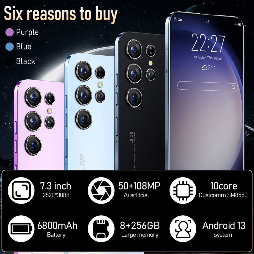 Mobile Phone S23+Ultra7.3Inch16+512G Memory All-in-One Machine Factory Direct Smart Full Screen