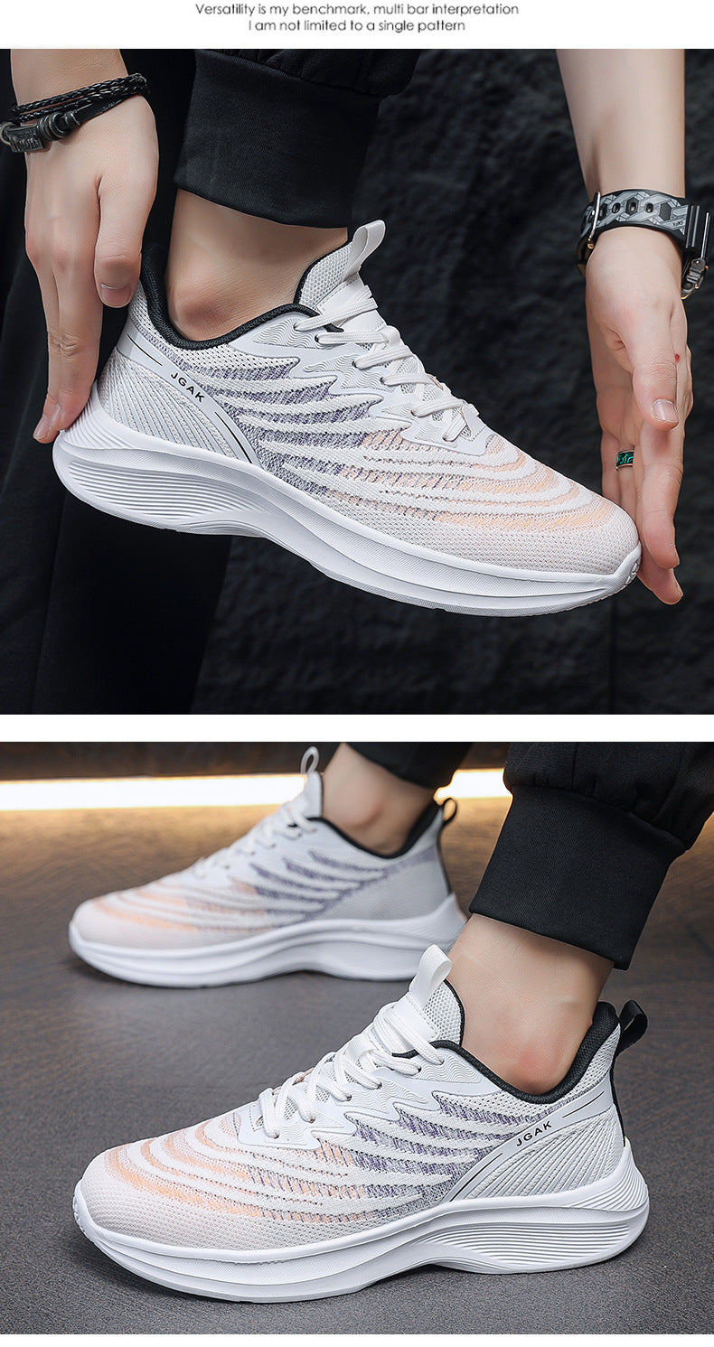 2025Foreign Trade New Fashion Sports Casual Shoes Breathable Mesh Men's Shoes Lightweight Non-Slip Wear-Resistant Running Shoes