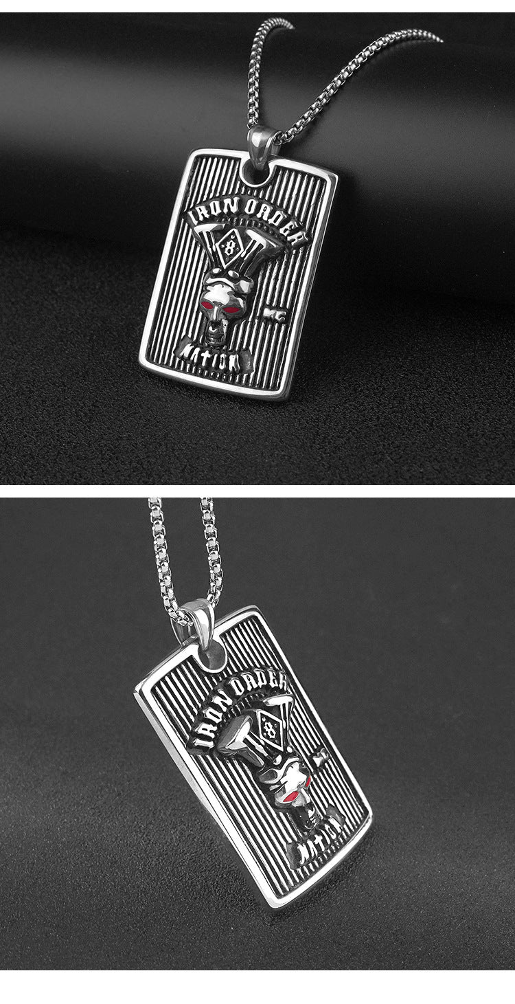 New Fashion European and American Style Titanium Steel Pendant Necklace Trendy Punk Accessories Personalized Jewelry Wholesale