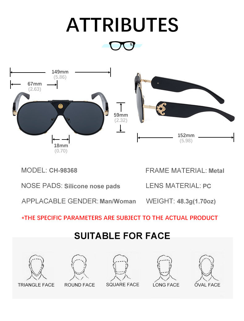 2025New Style Toad Glasses Men's European and American retro Sunglasses Pilot Sunglasses Men's Sunscreen Driving Glasses