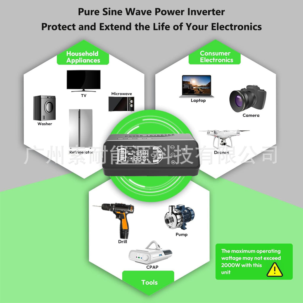 1000W Pure Sine Wave Inverter12V Turn220V With Smart Touch Display Amazon eBay New Product Launched
