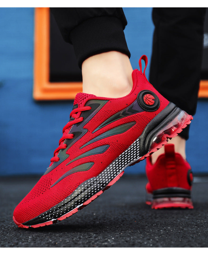 Men's Sports Casual Shoes Marathon Extra Large Size Cushion Shoes Flyknit Four Seasons Rubber Wear-resistant Non-slip Sports Shoes