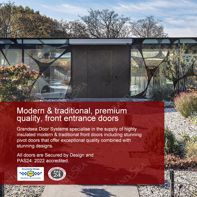 Luxury Design Entrance Door Exterior Security Front Pivot Door Modern Entry Black Wooden Aluminum Pivot Door