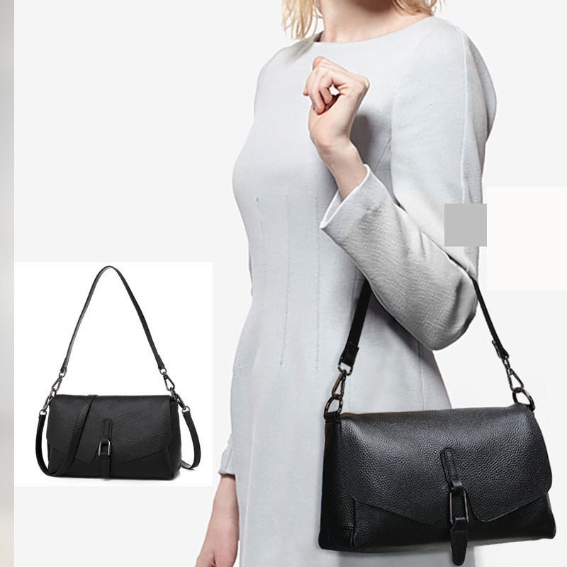 Women's Genuine Leather Bag for Middle-aged Moms, Large Capacity Soft Cowhide Underarm Bag, Single Shoulder Crossbody Bag, Shiling Bag, Spring New Model