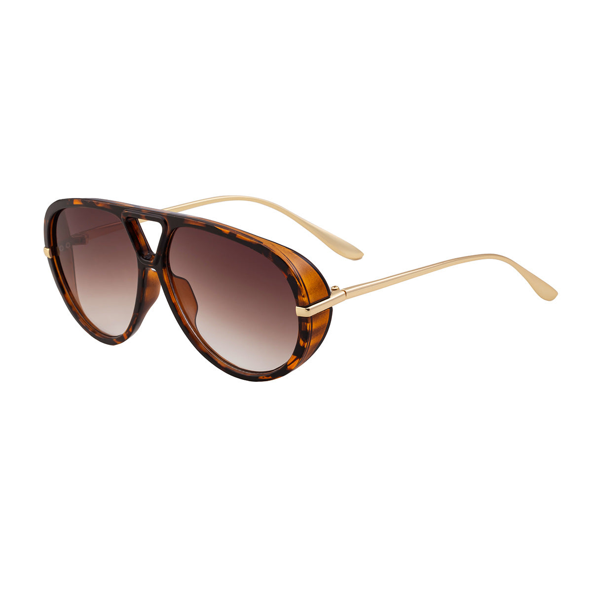 2025New European and American Style Toad Sunglasses for Men, Double Bridge Aviator Glasses, Outdoor Sun Protection Sunglasses for Men