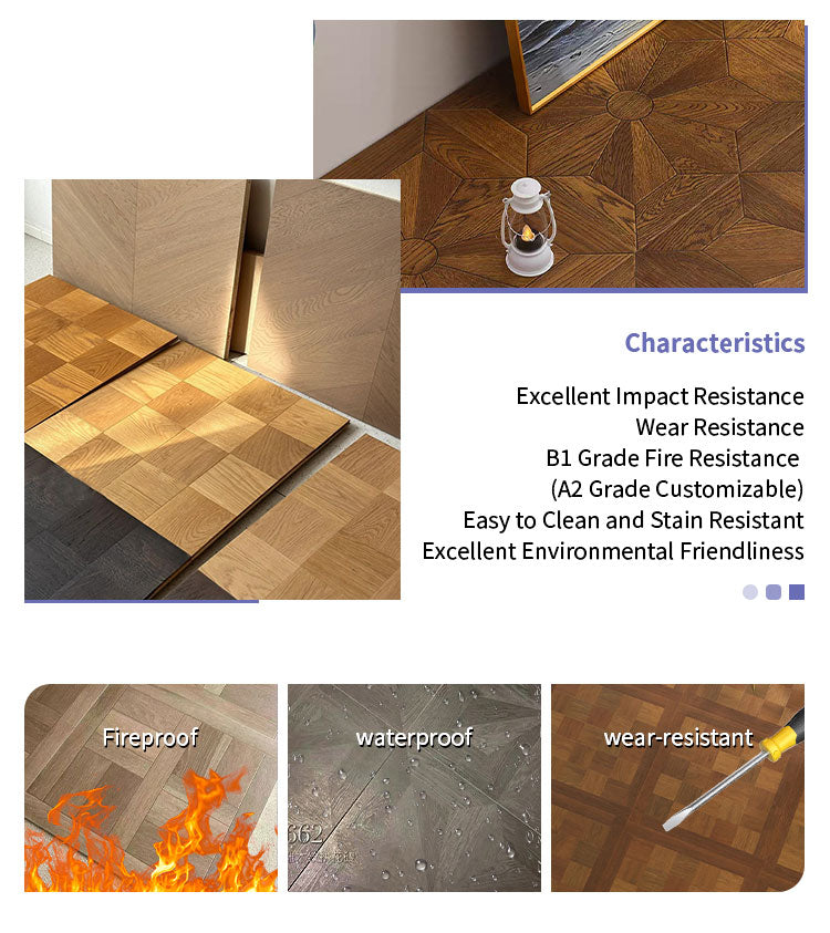 15mm Custom Solid Wood Oak Parquet Flooring | Multi-Layer Engineered Panels Waterproof for Gym Outdoor Living Room Boutique