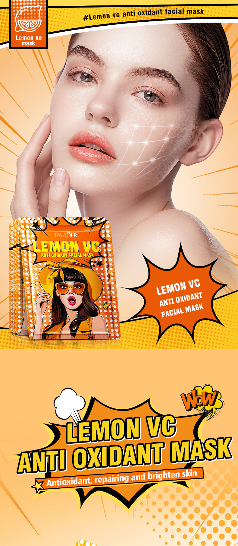 Full English Goddess Mask SADOER Hyaluronic Acid Moisturizing Hydrating Face Mask Sheets Wholesale for  Trade
