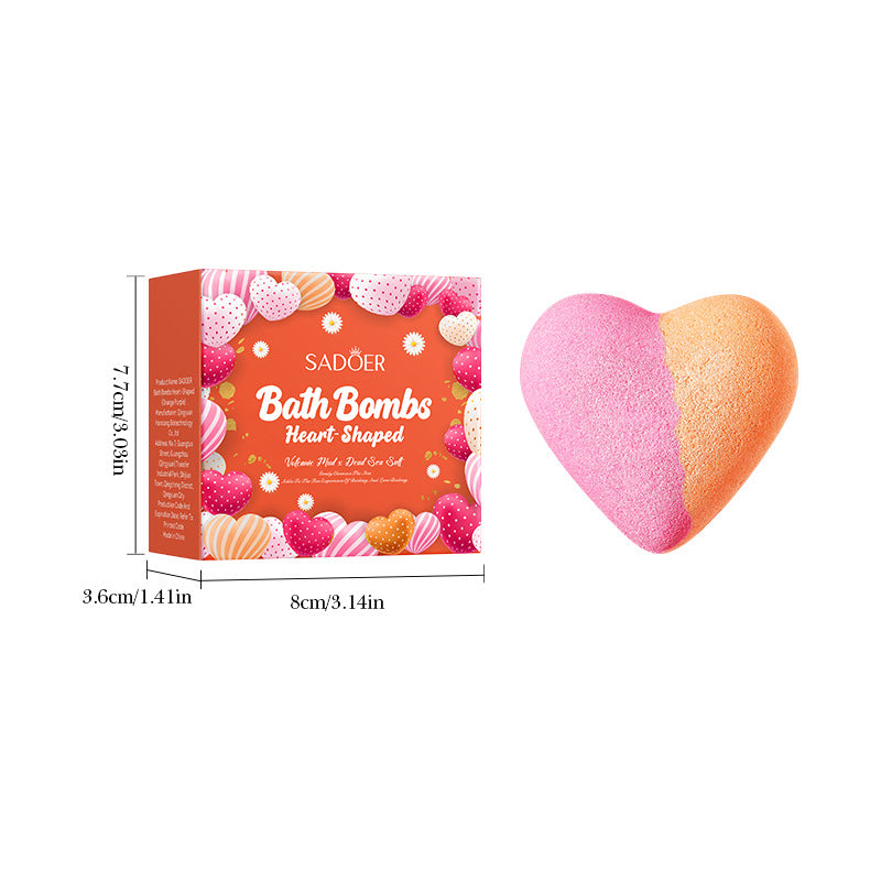 Cross-border Heart-shaped Bath Bomb120g  Deep Cleansing Body Bath Bath Salts Export Manufacturer Wholesale