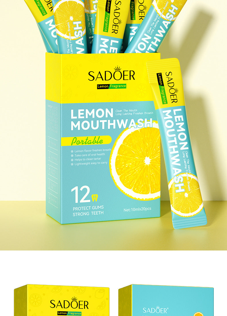 Full English Mouthwash Box Set SADOER Disposable Portable Oral Cleaning Care  Foreign Trade Wholesale