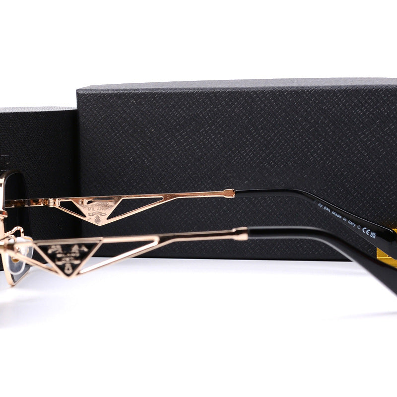 New Metal Sunglasses for Men and Women Classic Elegant Versatile Sunglasses Travel UV Protection Double Bridge Sunglasses Hot