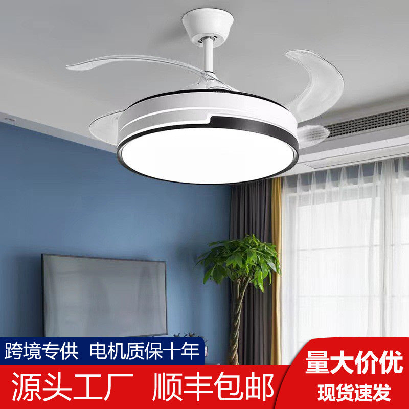Invisible Fan Light for Home Bedroom Living Room Silent Variable Frequency Electric Fan Light Modern Simple Dining Room Ceiling Fan Light Wholesale