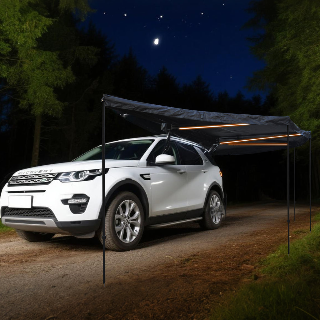 New360Full Lamp Boneless Fan-Shaped Car Side Tent Camping Large Space Outdoor Waterproof Camping Car Tent