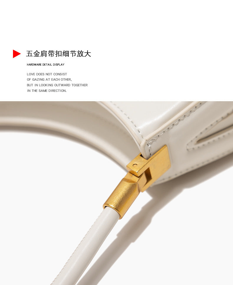 European and American Niche French Retro Underarm Fashion Women's Bag Light Luxury Simple Large Capacity Handbag Women's Single Shoulder Baguette Bag