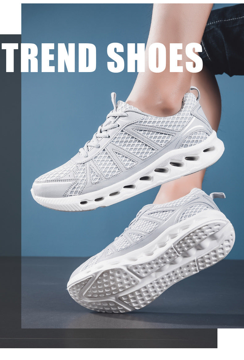 Autumn New Lightweight Shock Absorption Anti-Slip Sports Shoes Large Size Breathable Mesh Casual Shoes Men's Fashion Running Shoes