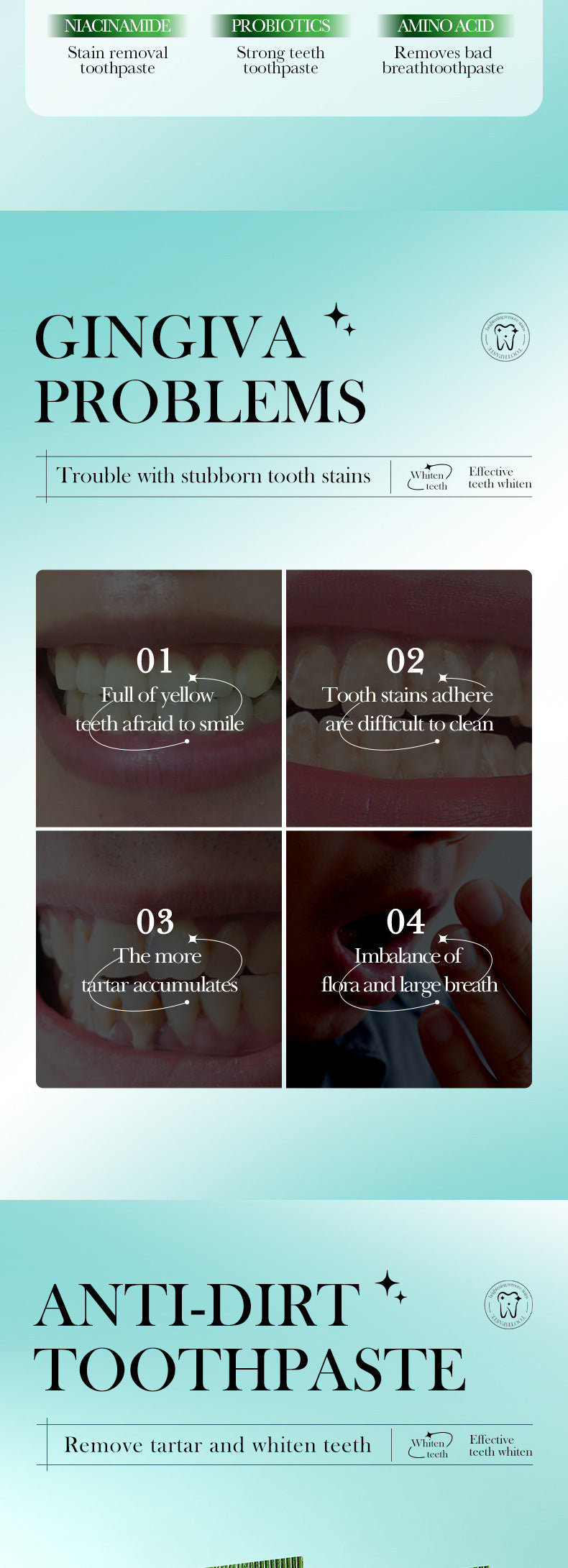 Amino Acid Cleansing Tooth Stains and Bad Breath Toothpaste SADOER Toothpaste Cross-Border Wholesale