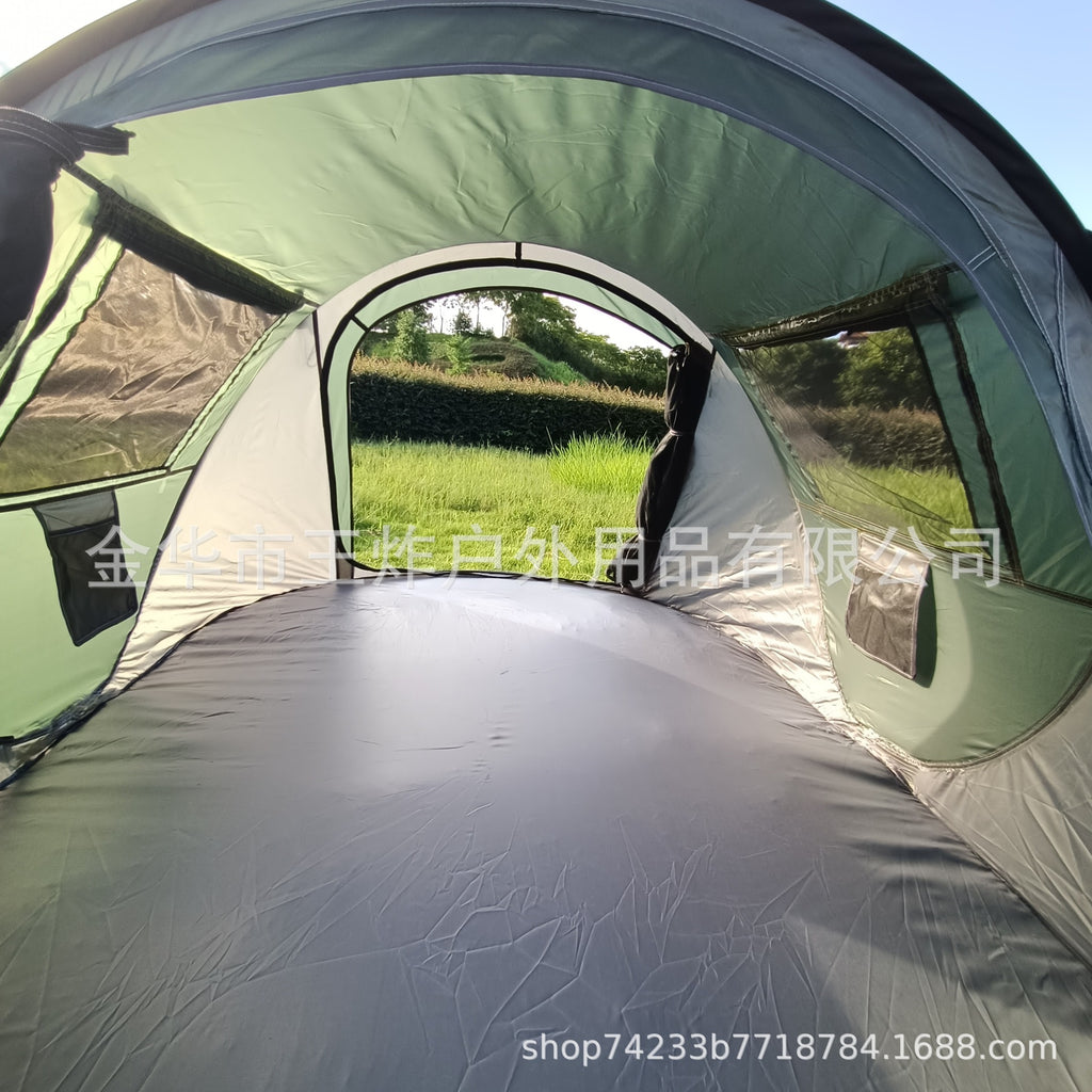Outdoor Fully Automatic Camping Tent Sun Protection Portable Hand Throw Beach Tent5-8Military Green Boat-Shaped Tent