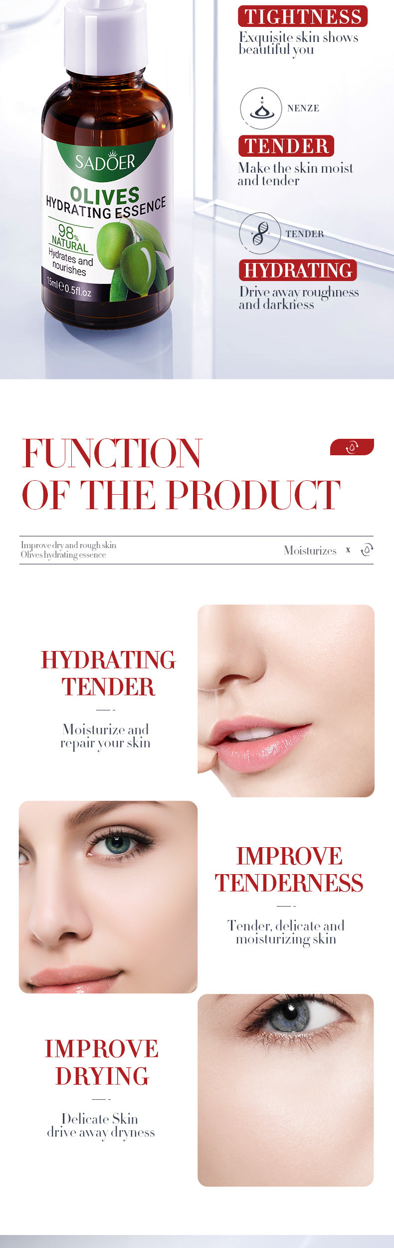 Cross-border Fruit Essence15ml Plant Avocado Moisturizing Apple Hydrating Nourishing Export Manufacturer Wholesale