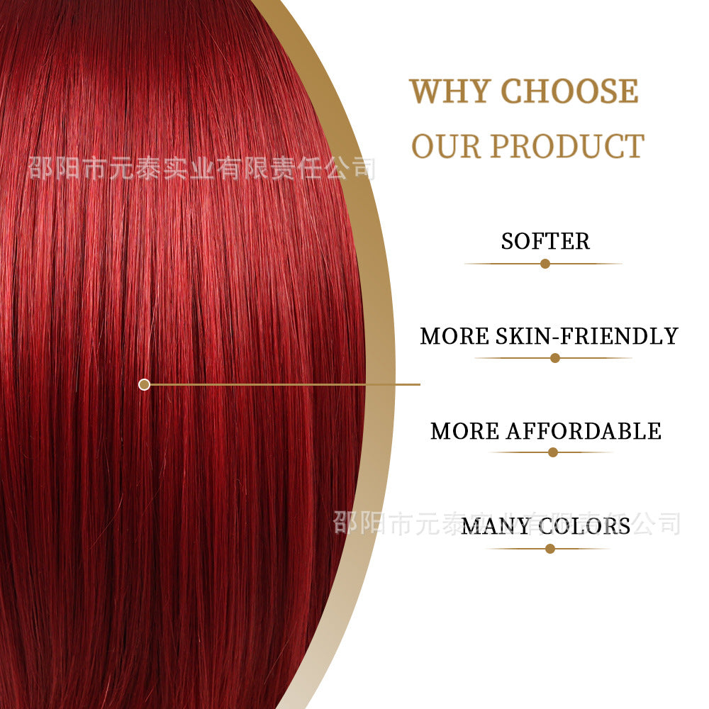 Air Bangs Medium Short Straight Hair BOBO Wig BUGwigs Neck-length European and American African Short Hair