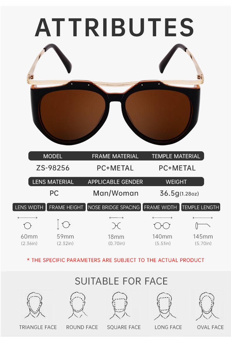 Europe and America INS Fashionable Sunglasses for Women, Irregular Cat Eye Sunglasses, Trendy Full Frame Sun Protection Glasses sunglasses