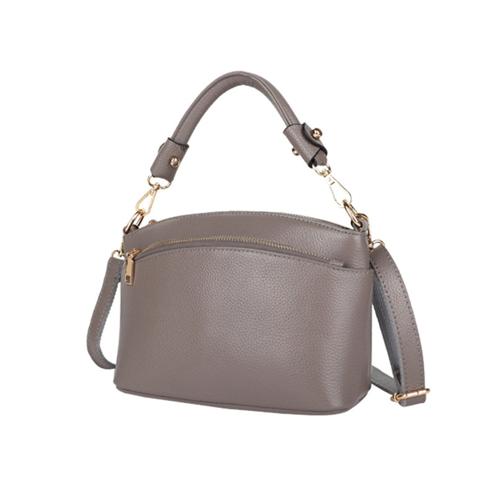 Guangzhou Shiling Genuine Leather Women's Bag for Middle-aged Moms, Small Square Bag, Top Layer Cowhide, Single Shoulder Crossbody Bag, Versatile